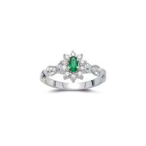 Emerald Ring   1/4 (0.21 0.27) Ct Diamond & Emerald Ring in 14K Gold 5 