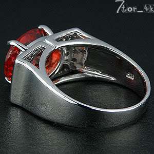 29.85 CT. PADPARADSCHA SAPPHIRE STERLING SILVER 925 RING SIZE 7.00 