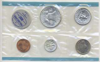 1963 U.S. 5 Coin Mint Set Philadelphia 90% silver SEALED    63913 