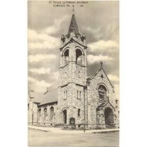   Vintage Postcard   St. Pauls Lutheran Church   Carlisle Pennsylvania