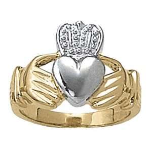  14K Two Tone Gold Claddagh Ring Jewelry