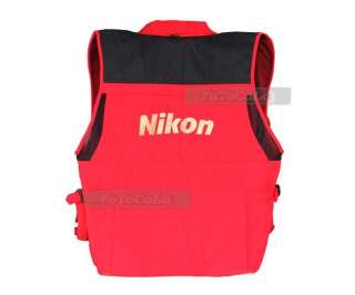 Pro photo vest jacket f Nikon D2 D3 D300 D700 D90 D3100 D5000 