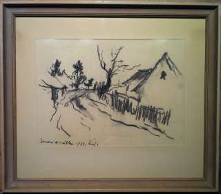 Vaclav Trefil (Czech)   Framed original conte/pencil drawing (1943 