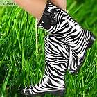   Mid Knee High Rubber Animal Print Fashion Rain 1 Rainboot Boot Shoe