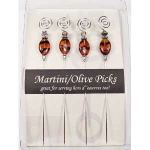  Dazzling Gourmet Martini Olive Picks with Tortoise Shell 