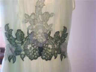 Vintage Van Raalte Nightgown Mint Green Applique Sz. 36  