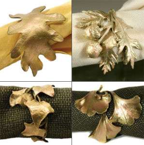 Leaf Napkin Rings by Michael Michaud Table Art  