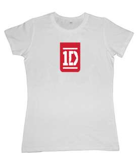 Women Girls White T shirt One Direction Red Logo XS S M L XL NEW All 