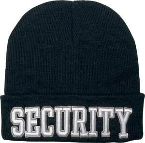 New Security Officer Acrylic Knit Beanie Watch Cap w/ Embroidered 3D 
