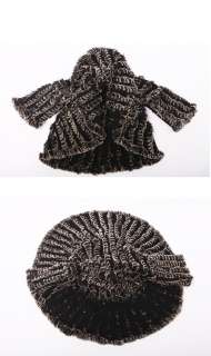 0347 Rabbit Fur woolen yarn Coat Jacket overcoat apparel dress women 