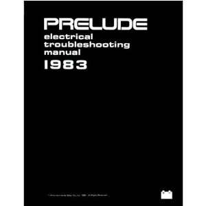   1983 HONDA PRELUDE Electrical Troubleshooting Manual Book: Automotive