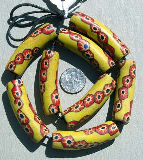superb venetian millefiori elbow african trade beads  