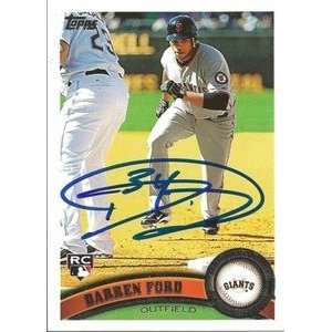   Ford Signed San Francisco Giants 2011 Topps Card: Sports & Outdoors