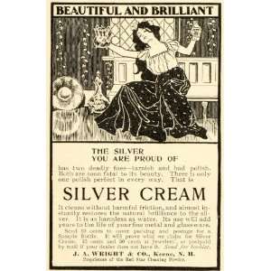 1899 Ad Silver Cream Cleaner J. A. Wright Keene New Hampshire 