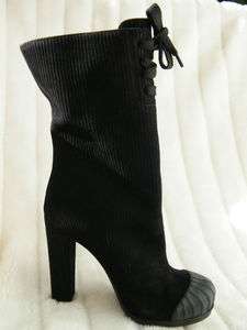 FENDI SHOES boots BLACK stivaletto camoscio black 35 5  