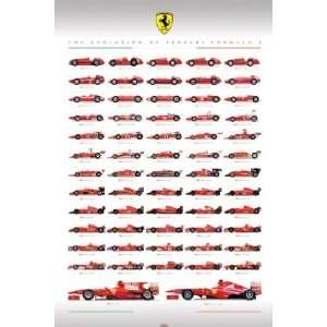 Ferrari Formula 1 History Racing Car Poster 24 x 36 inches  
