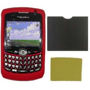   8310, 8320, 8330 Red Silicone Skin **WITH** PRIVACY Screen Protector