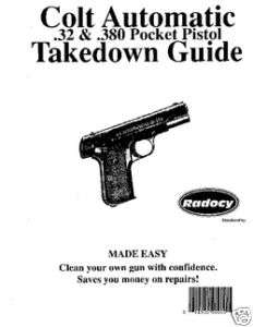 Colt Auto 32 380 Pocket Pistol Takedown Guide Radocy  