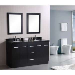  Design Element Cosmo 60 Inch Double Sink Bathroom Vanity 