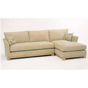   custom sectional sofa with wood trim and flaired arms
