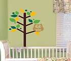 Cute Little Owl Perched on Tree Baby Nursery VInyl Wall Lettering 