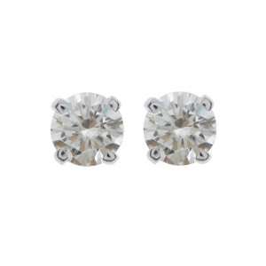  14k White Gold White Quartz Earrings: Jewelry