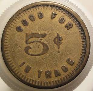 Pittsburg California Mint Club 5c Trade Token 22mm (5m055b)  