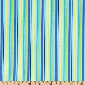 44 Wide Woodstock Stripe Blue/Green Fabric By The Yard 