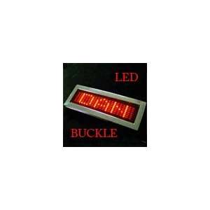   Red Scrolling Light Led Belt Buckle for Party Disco 