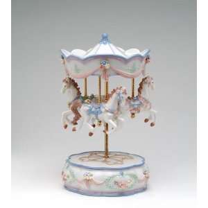   And Blue Merry Go Round With Hanging Horses Statue