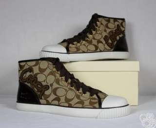   Sig C Khaki / Chestnut High Top Sneakers Womens Shoes A1049  