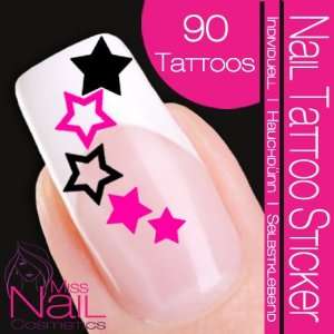  Nail Art Tattoo Sticker Star / Stars   pink Beauty