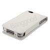 White Magnetic Flip PU Leather Pouch Case Cover For iPhone 4 4S CDMA 