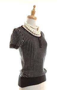 New AUTH French Sonia Rykiel Short Sleeves Wool Sweater Black M  