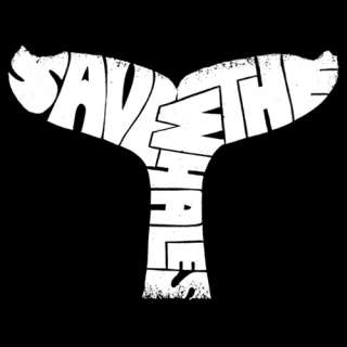 Womens T shirt   Save The Whales Word Art Free Ship  