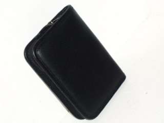   Black Leather Zip Around Wallet Phone Case Organizer Mint!  