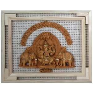  Recycled Board Ganesh with Elephant in a Frame Everything 