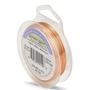  Artistic Wire 24 Gauge Silver Plated Peach Wire, 15 Yards 