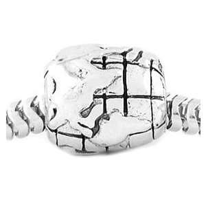    Sterling Silver Reflections World Globe Bead Charm: Jewelry