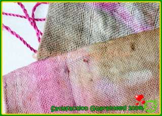 100% Natural Thai Silk Batik Fabric Scarf Hand Woven Pink Brown  