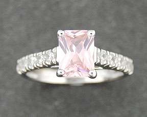   Cut Pink & White Ice CZ Ring Promise Bling .925 Jewelry  