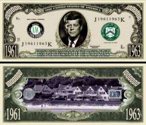 35TH PRESIDENT JOHN F. KENNEDY DOLLAR BILL (500 Bills)  