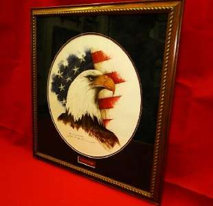 AUTHENTIC SIGNED BEN RICHMOND LIBERTY & HONOR EAGLE LITHO PRINT