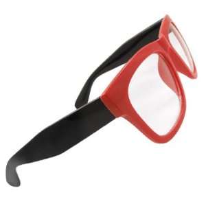   Lens Black Arms Red Full Frame Plain Glasses