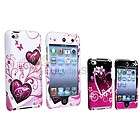   Pink+Purple Heart Hard Skin Case For iPod Touch 4 4th Gen 4G  