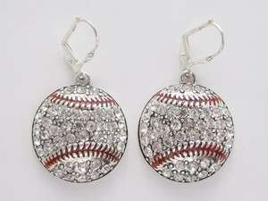 Baseball Crystal Fashion Earrings Jewelry  