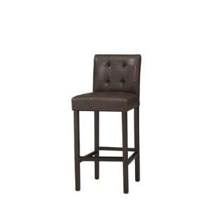  Bonded Leather Tufted Bar Stool in Espresso