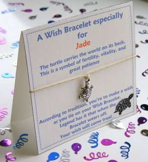 Personalised Fertility Turtle Symbol Wish Bracelet Gift  