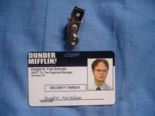 The Office ID Card Dwight Schrute Badge Dunder Mifflin  