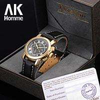 New AK Homme Gold Dial Automatic Mechanical Mens Watch  